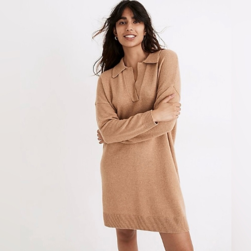 Madewell Merino Wool Tan Sweater Dress